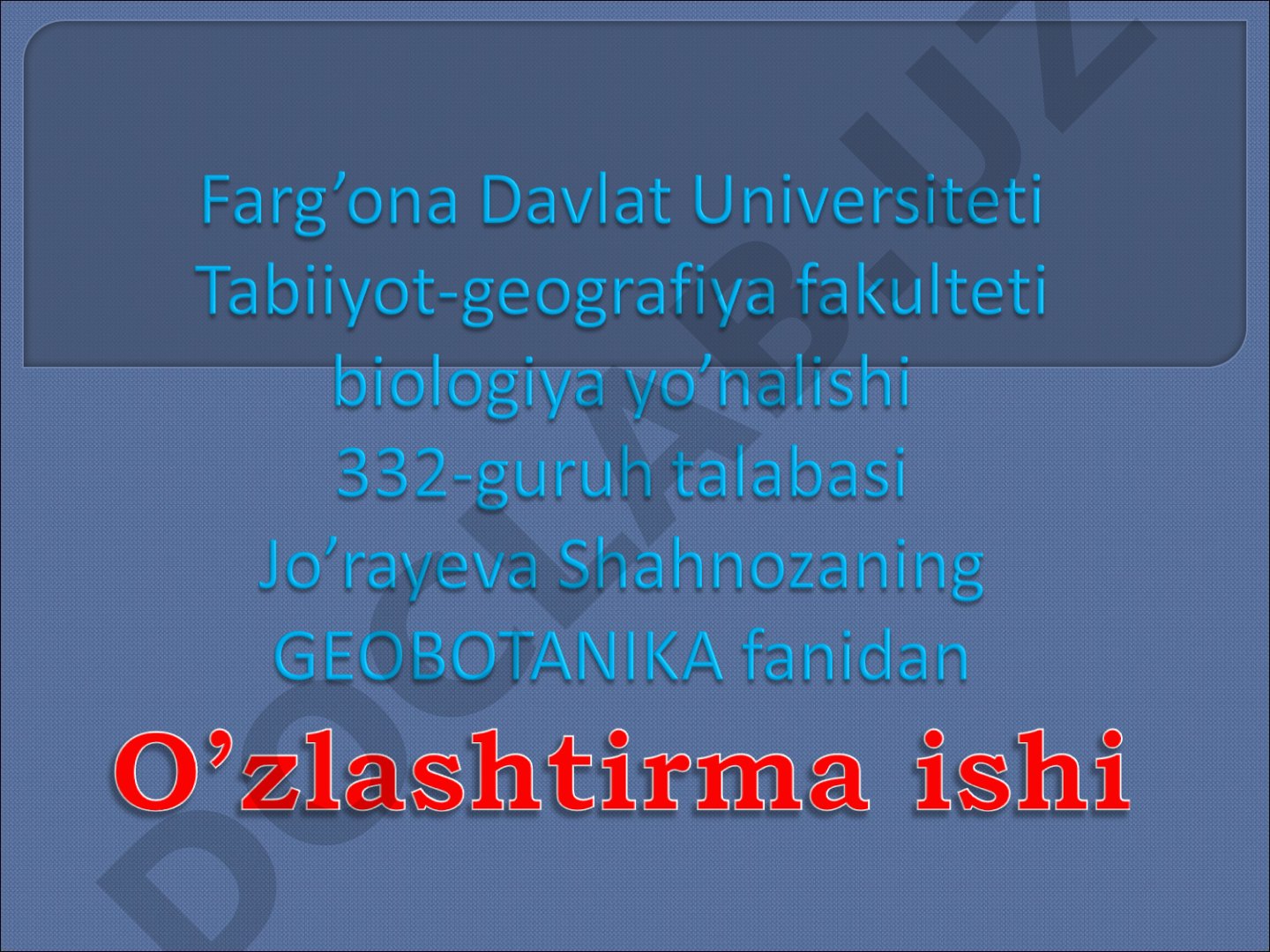 Fitotsenoz va uning xossalari