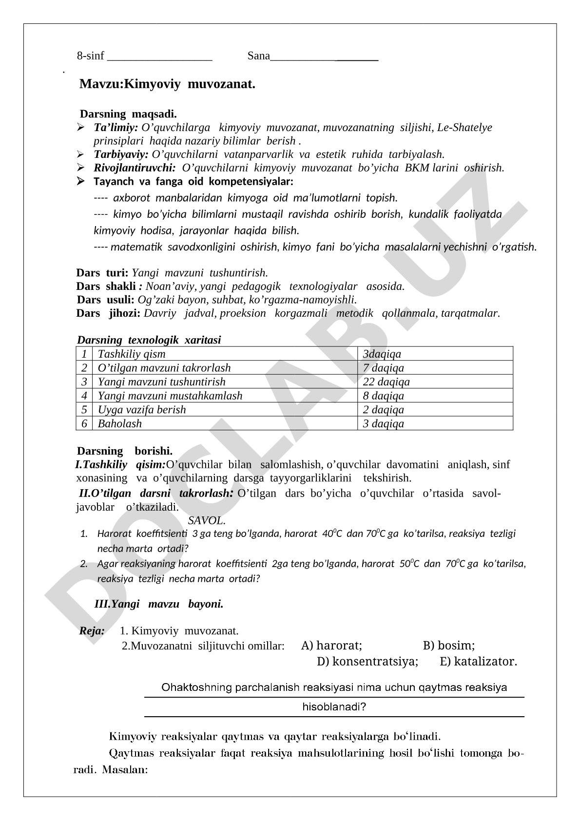 Kimyoviy muvozanat