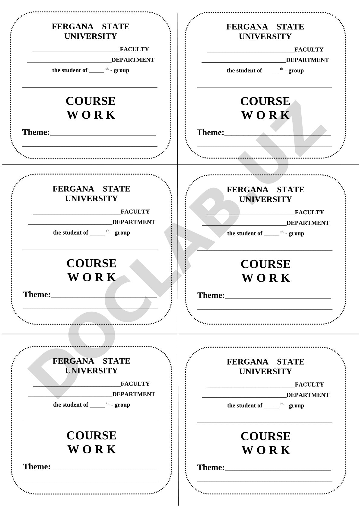 Course Work Theme
