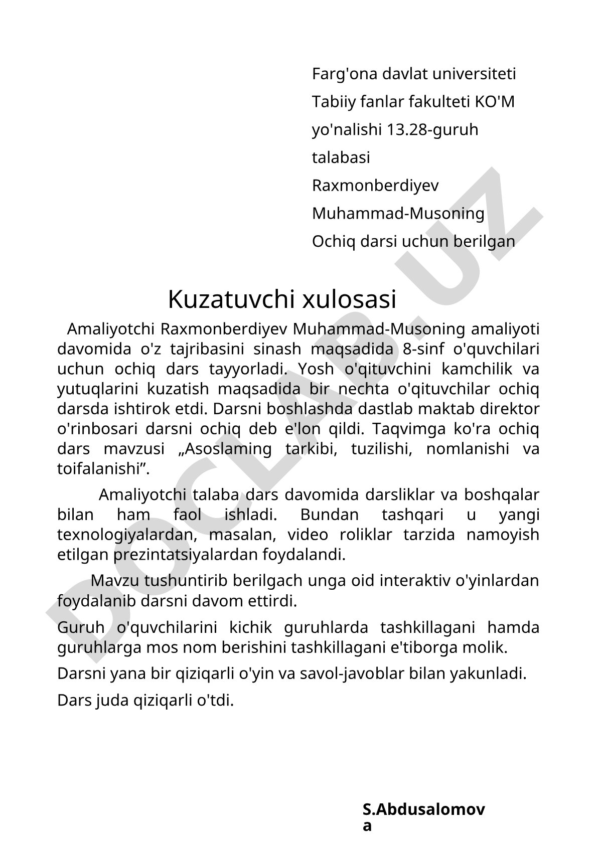Asoslaming tarkibi, tuzilishi, nomlanishi va toifalanishi