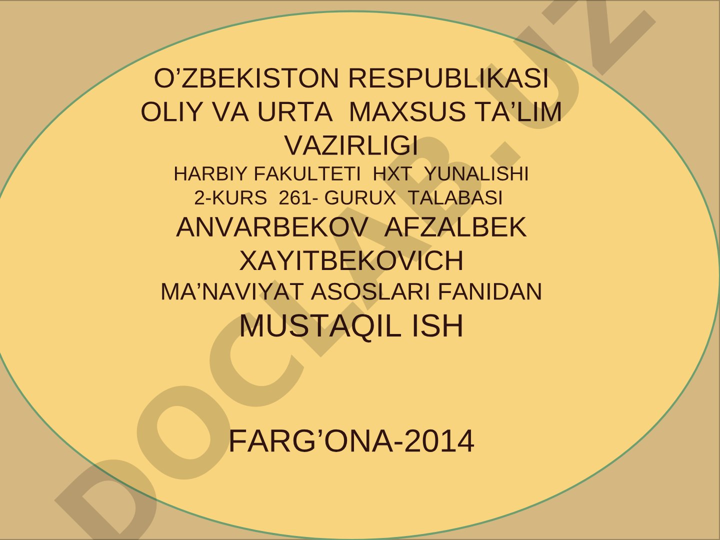 Markazi osiyoda tarqalgan tasavvuf Tariqatidagi ma’naviy kamolotdagi urni