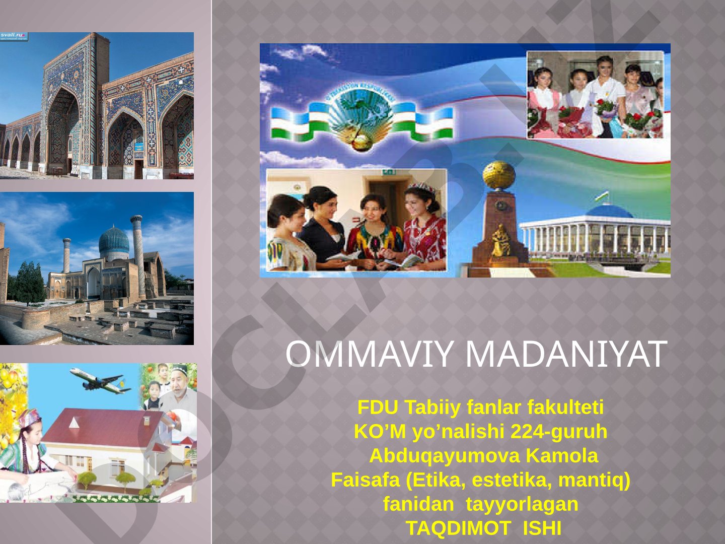 Ommaviy madaniyat, ma'naviyat va ma'rifat