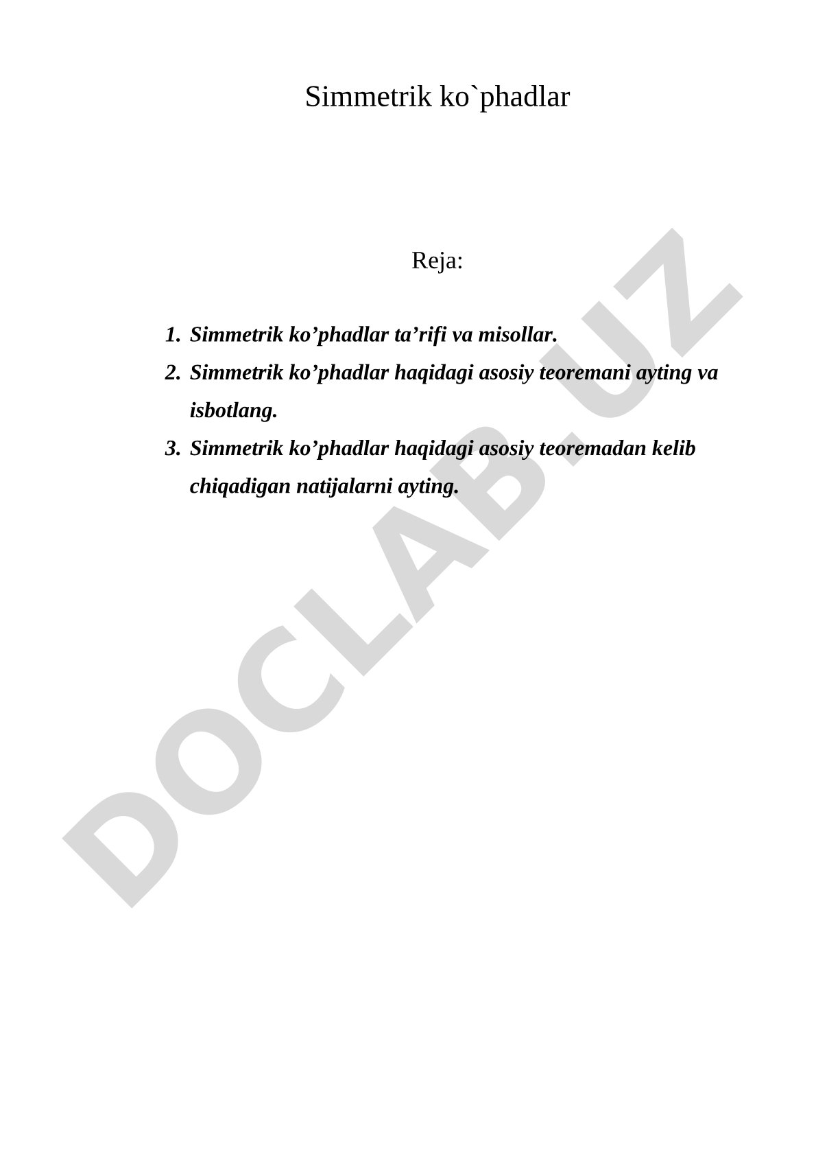 Simmetrik ko`phadlar