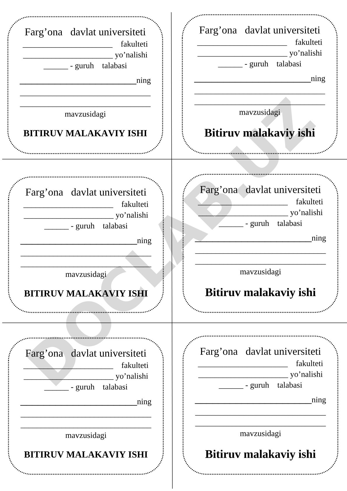 Bitiruv malakaviy ishi