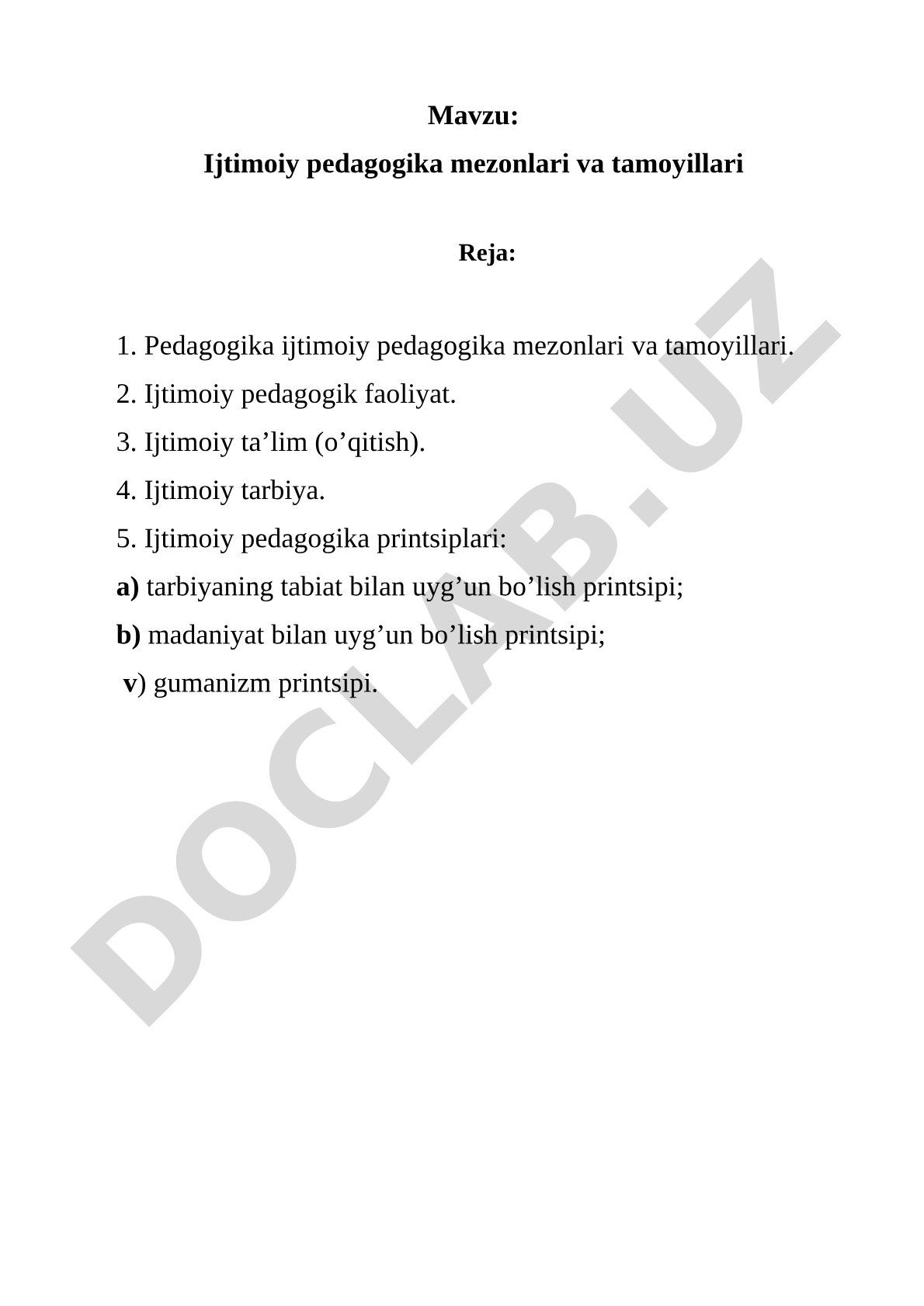Ijtimoiy pedagogika mezonlari va tamoyillari