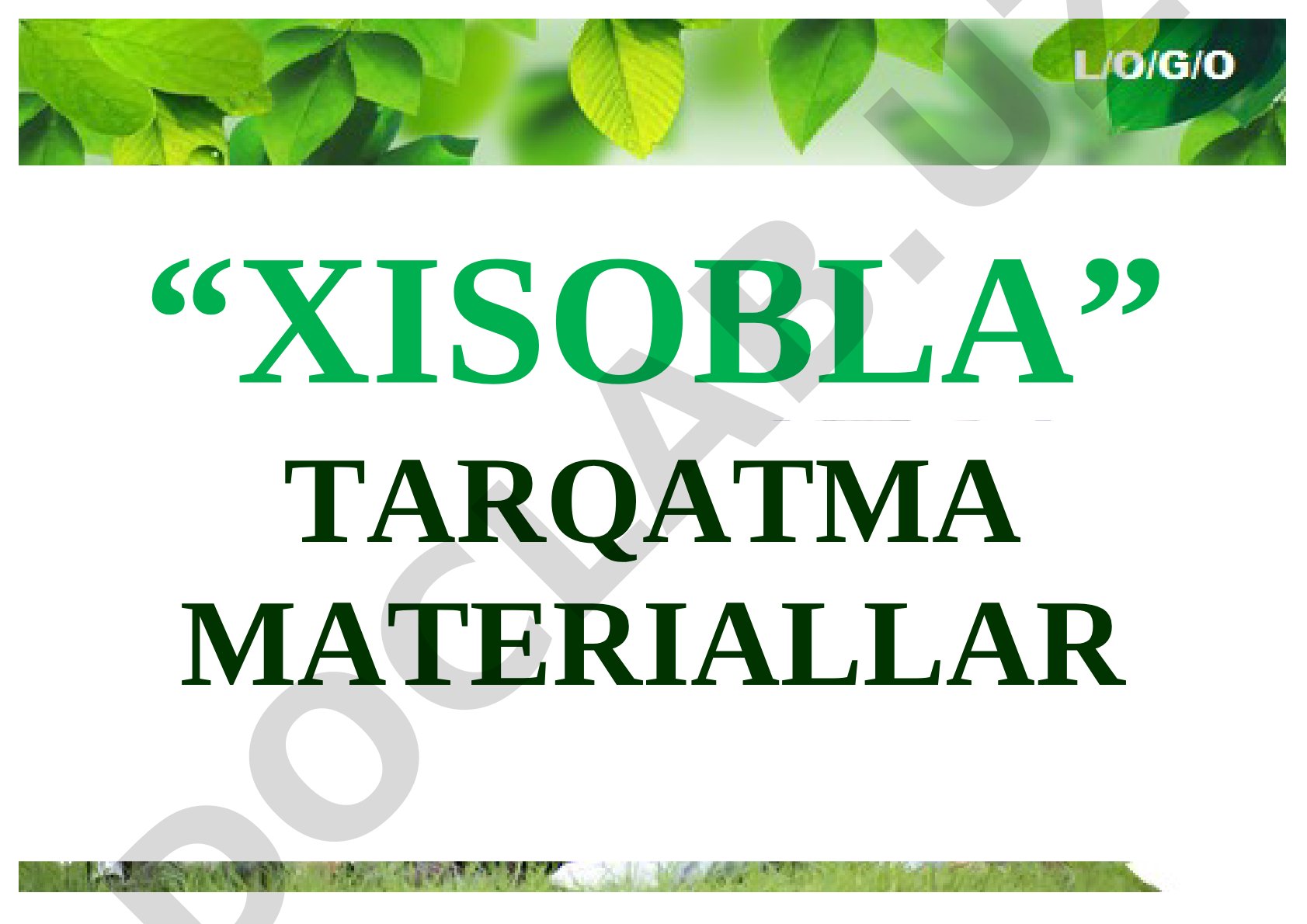 XISOBLA tarqatma materiallar