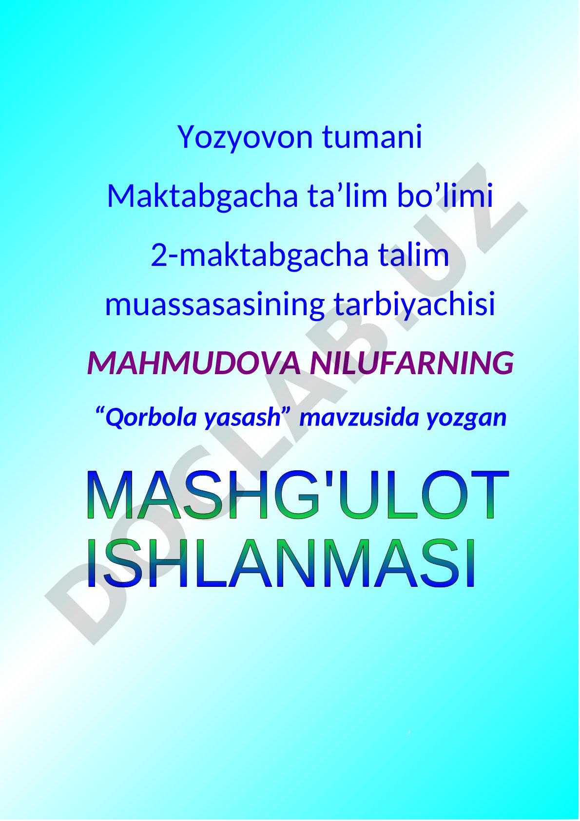Qorbola yasash