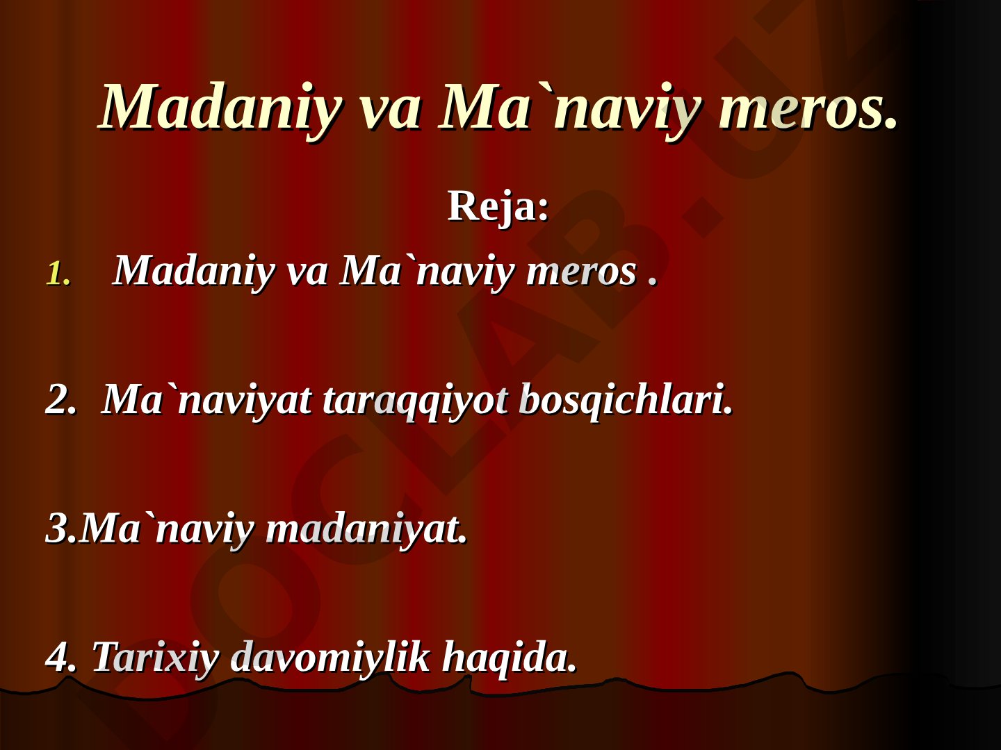 Madaniy va Ma'naviy meros