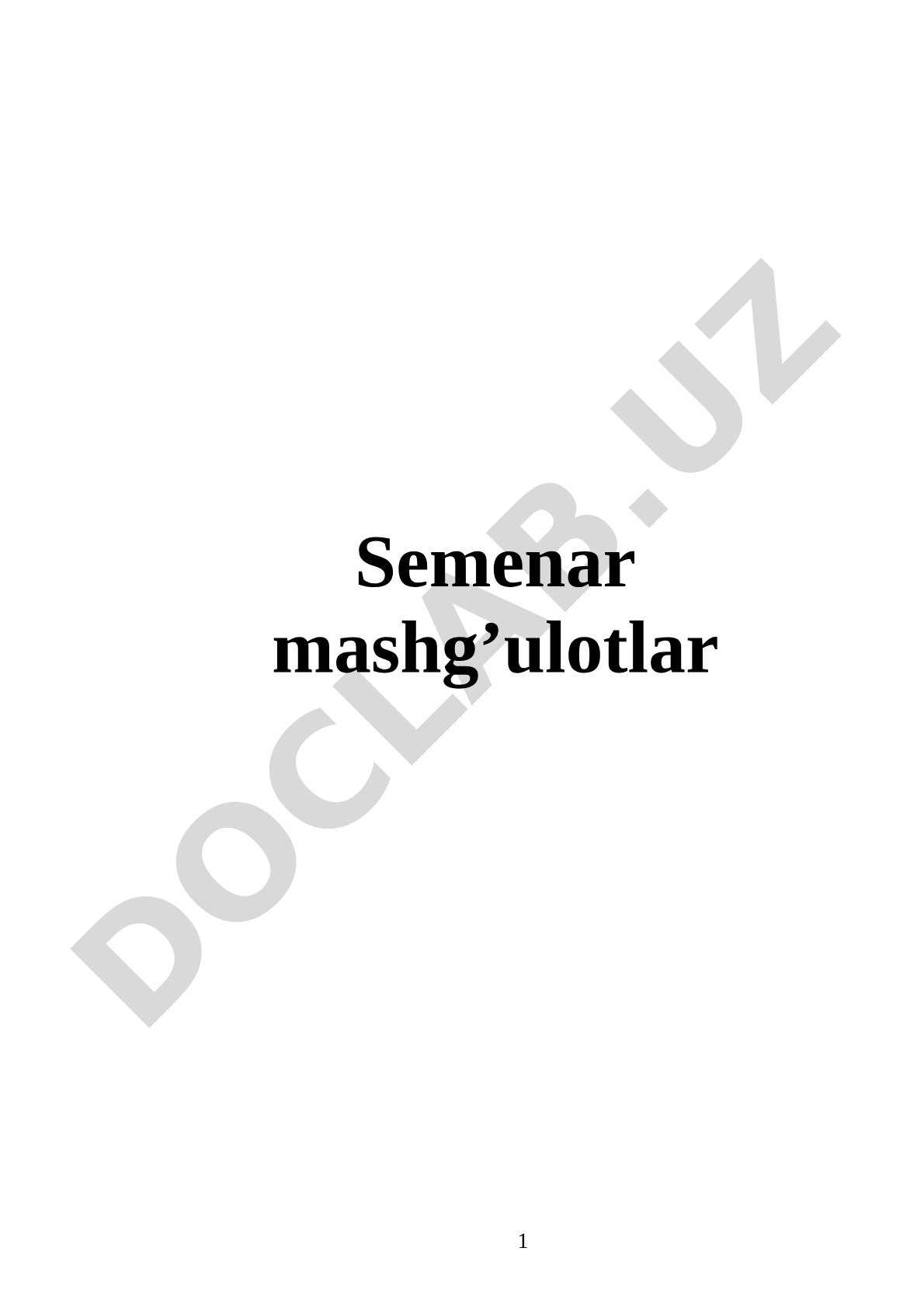 Semenar mashg'ulotlar: Ilm-fan ta'limining dolzarb masalalari va ilmiy tadqiqot metodlari