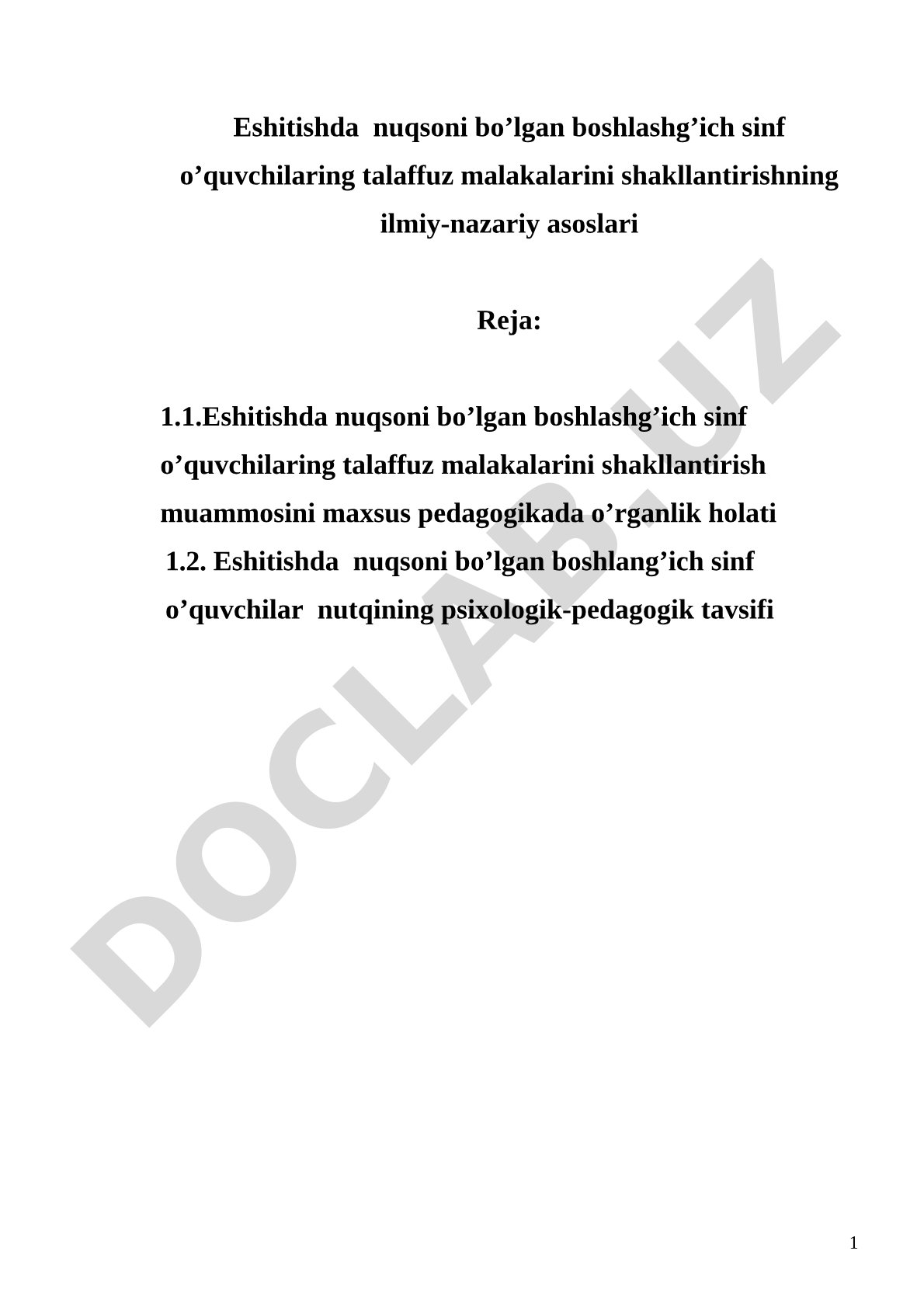 Eshitishda nuqsoni bo'lgan boshlang'ich sinf o'quvchilarining talaffuz malakalarini shakllantirishning ilmiy-nazariy asoslari