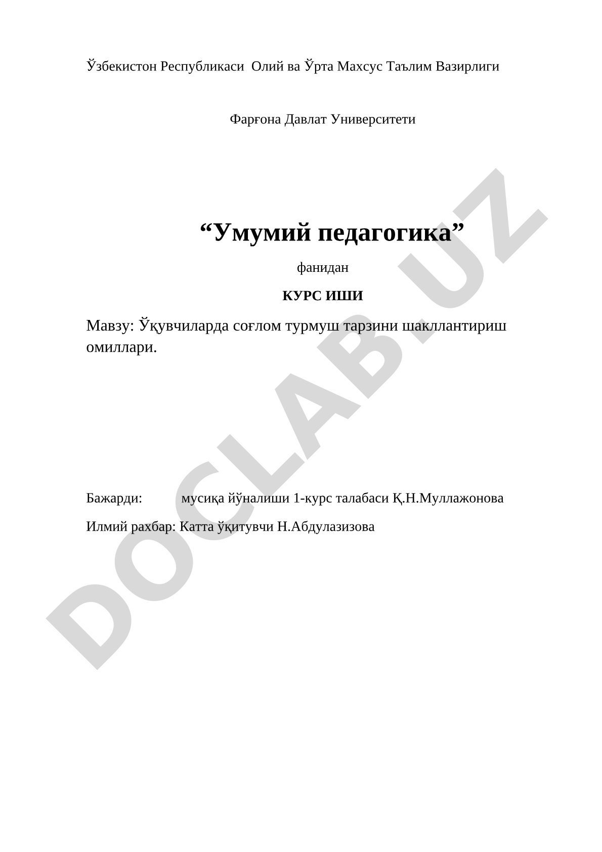 Ўқувчиларда соғлом турмуш тарзини шакллантириш омиллари