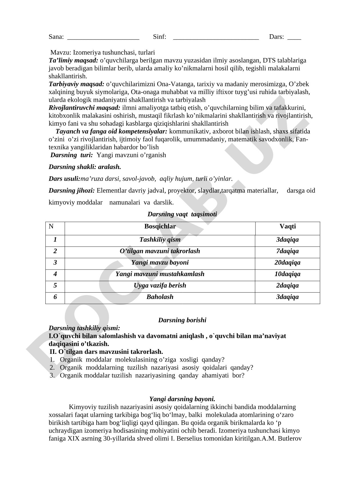 Izomeriya tushunchasi, turlari