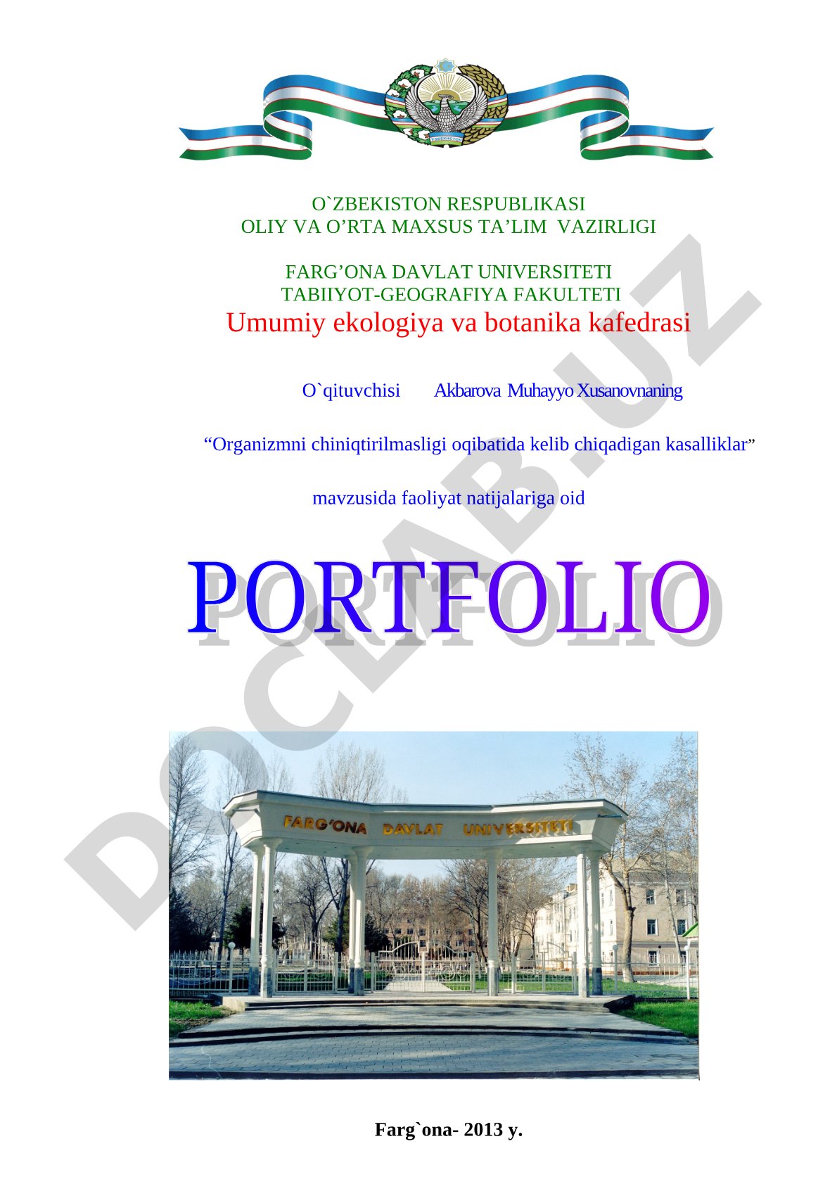 Organizmni chiniqtirilmasligi oqibatida kelib chiqadigan kasalliklar