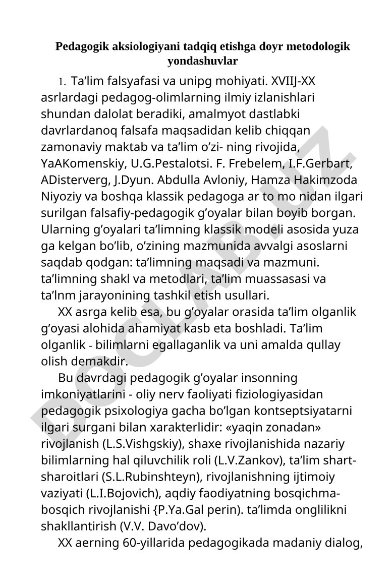 Pedagogik aksiologiyani tadqiq etishga doir metodologik yondashuvlar
