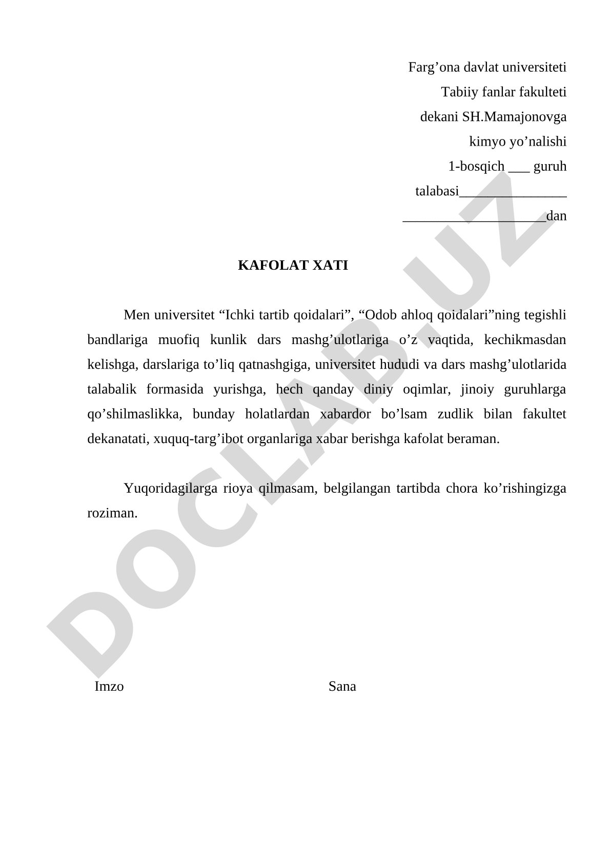 Kafolat xati