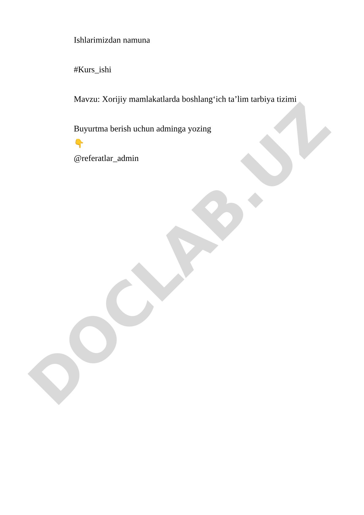 Xorijiy mamlakatlarda boshlang‘ich ta’lim tarbiya tizimi