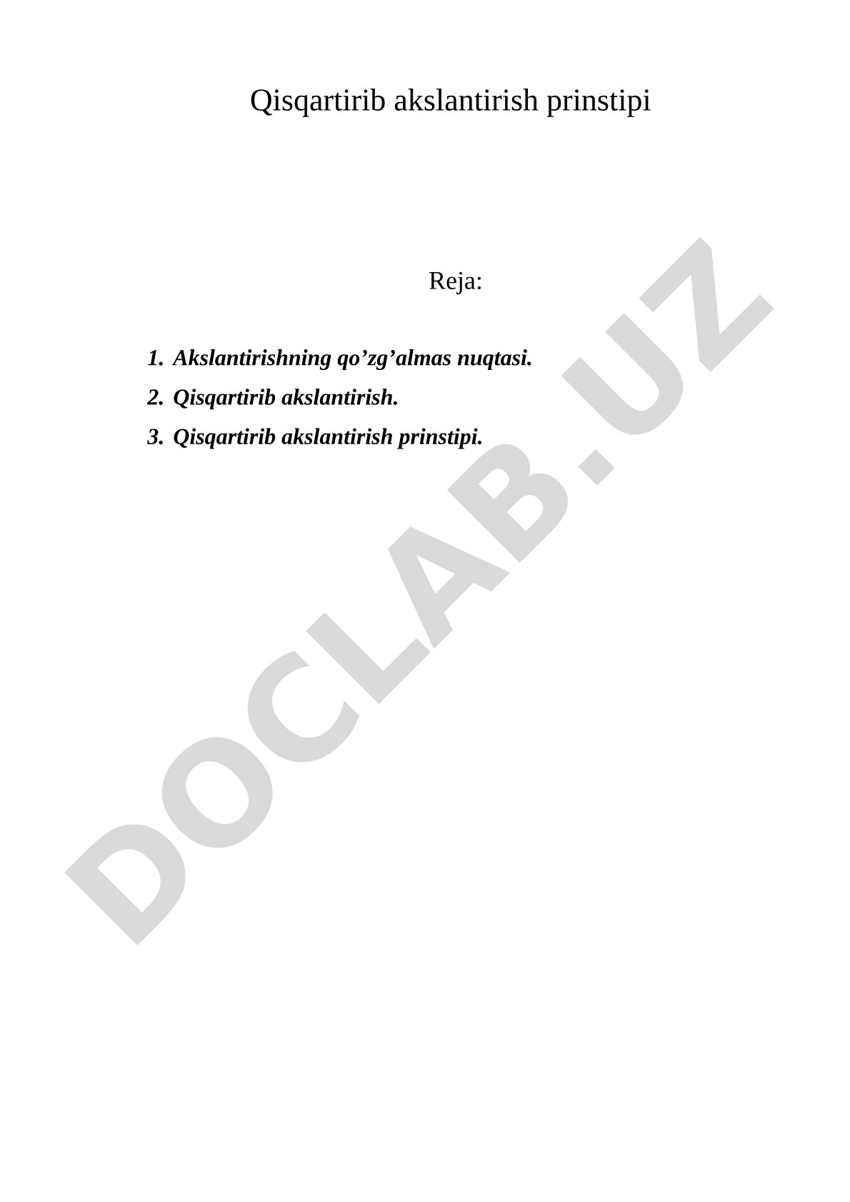 Qisqartirib akslantirish prinstipi