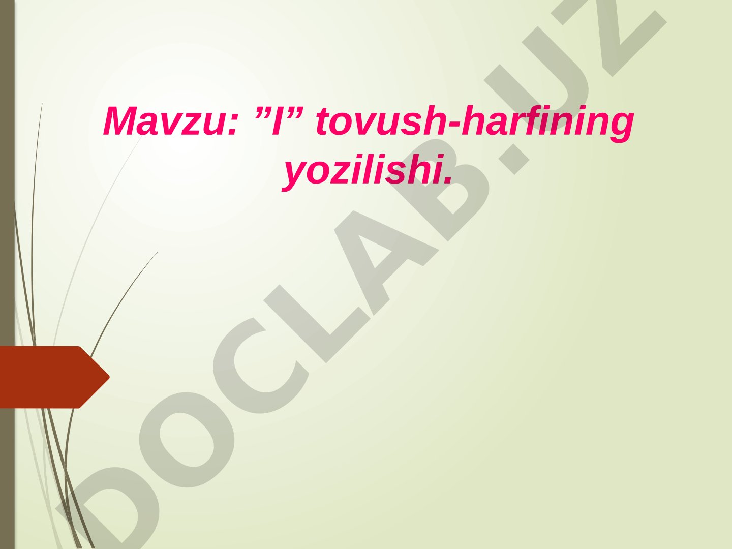 I tovush-harfining yozilishi