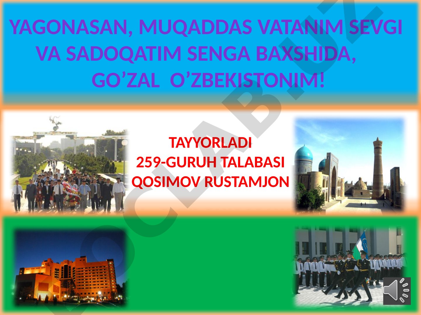 Yagonasan, muqaddas vatanim