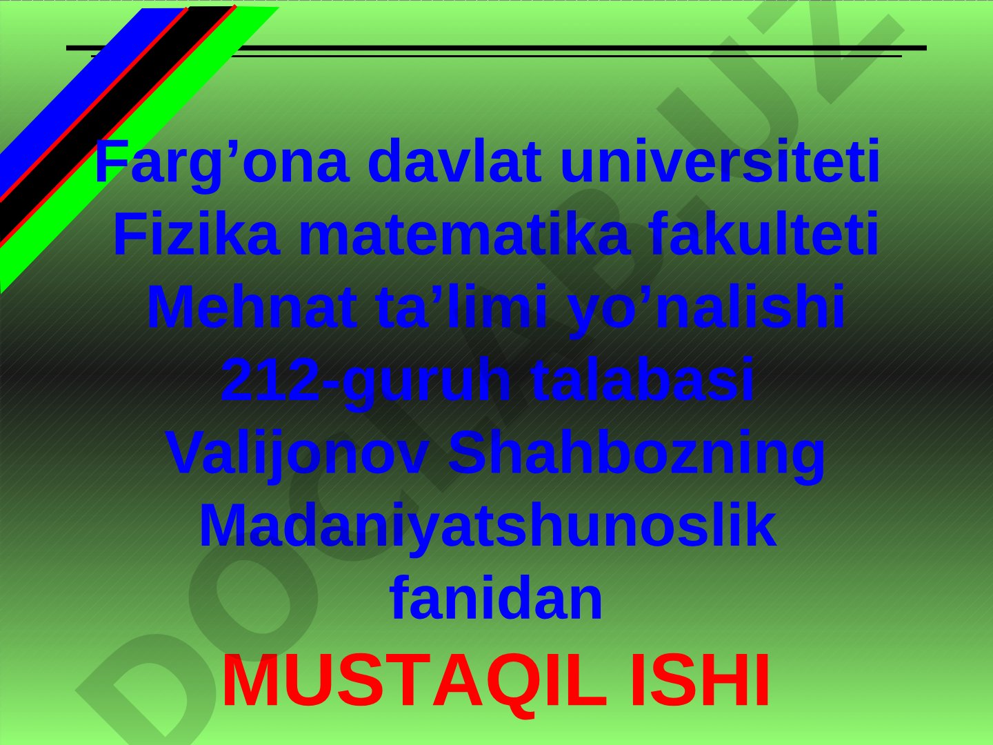 Yuksak ma'naviyat – yengilmas kuch