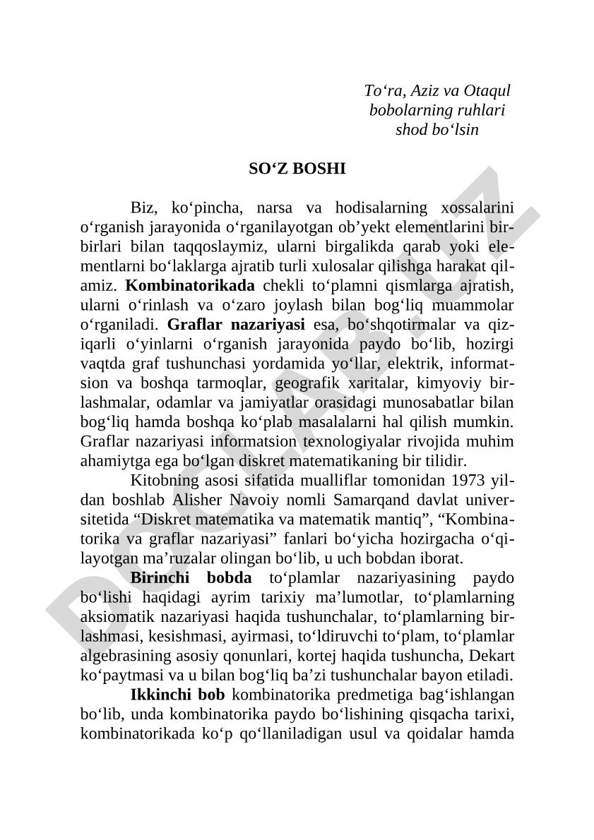 Kombinatorika va graflar nazariyasi
