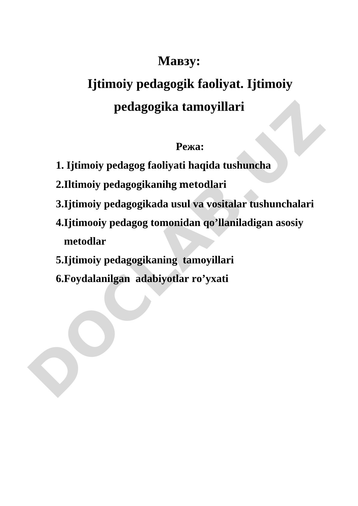Ijtimoiy pedagogik faoliyat. Ijtimoiy pedagogika tamoyillari