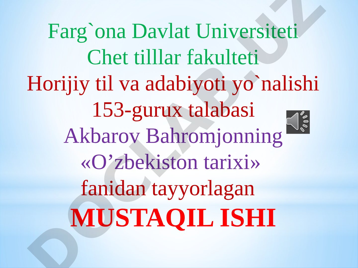 Prezident I.A.Karimovning O'zbekiston mustaqillikka erishish ostonasida asari mohiyati, mazmuni