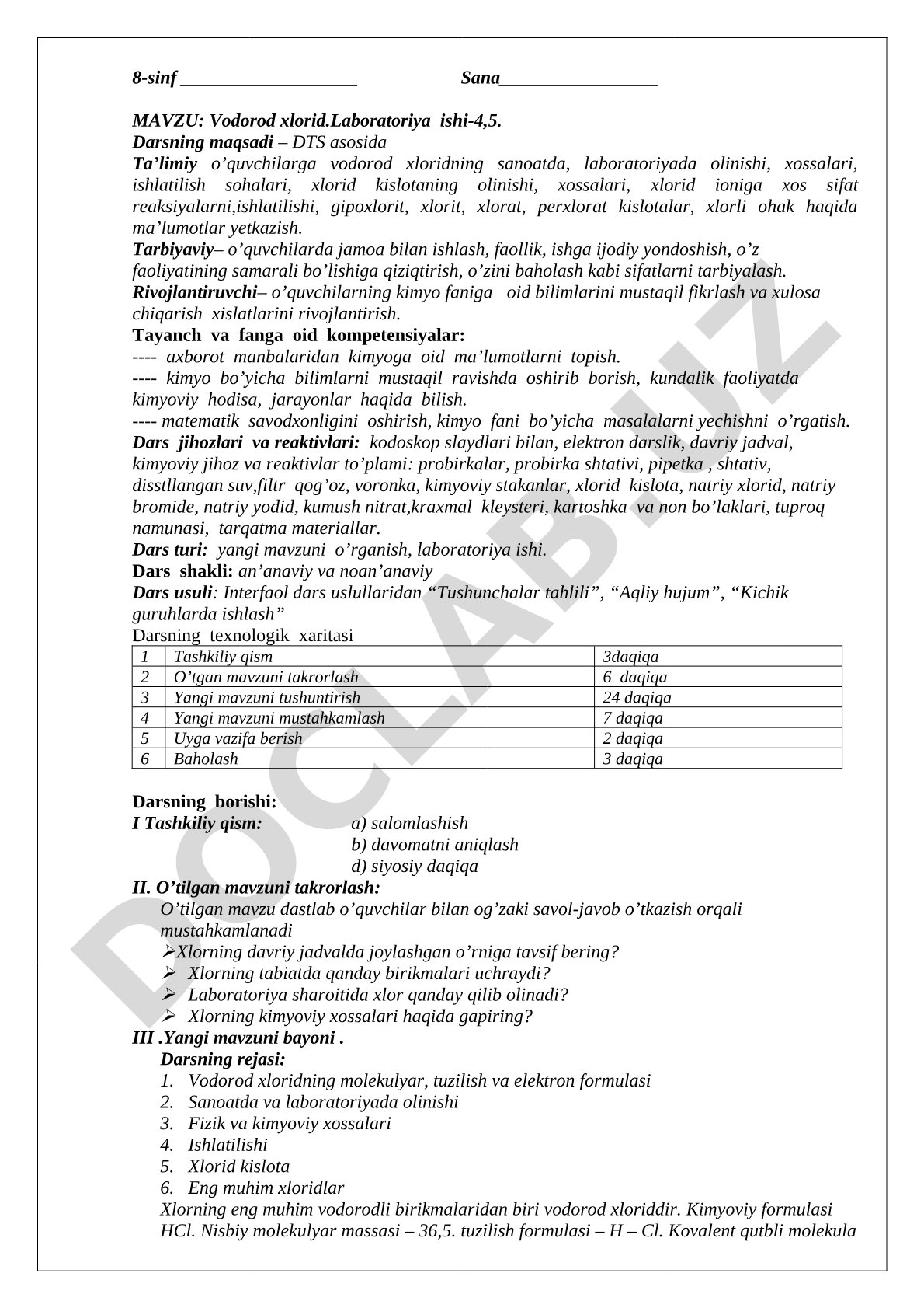 Vodorod xlorid. Laboratoriya ishi-4,5