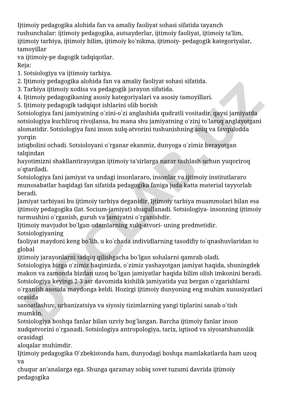 Ijtimoiy pedagogika alohida fan va amaliy faoliyat sohasi sifatida