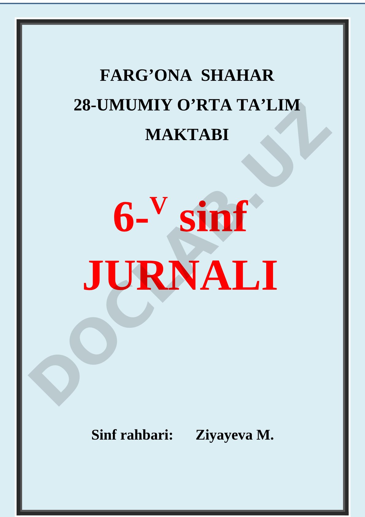 6-V sinf jurnali