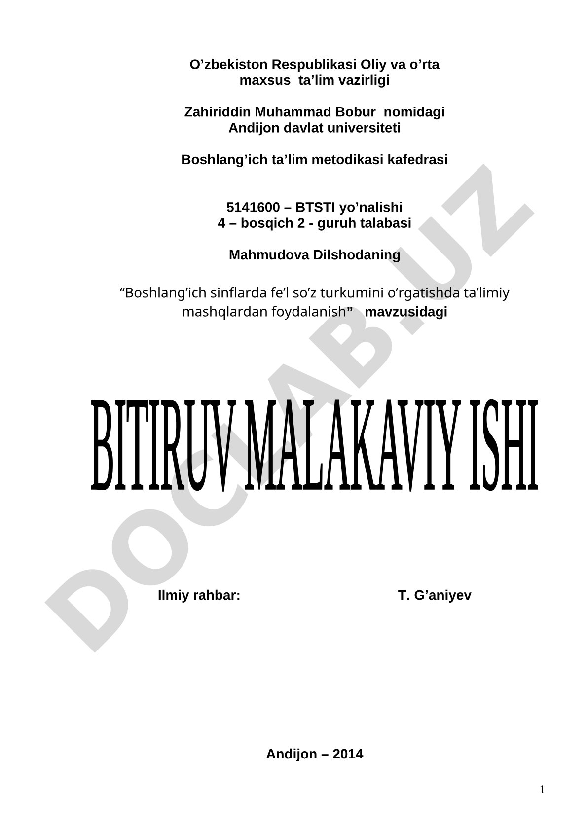 Boshlang'ich sinflarda fe'l so'z turkumini o'rgatishda ta'limiy mashqlardan foydalanish