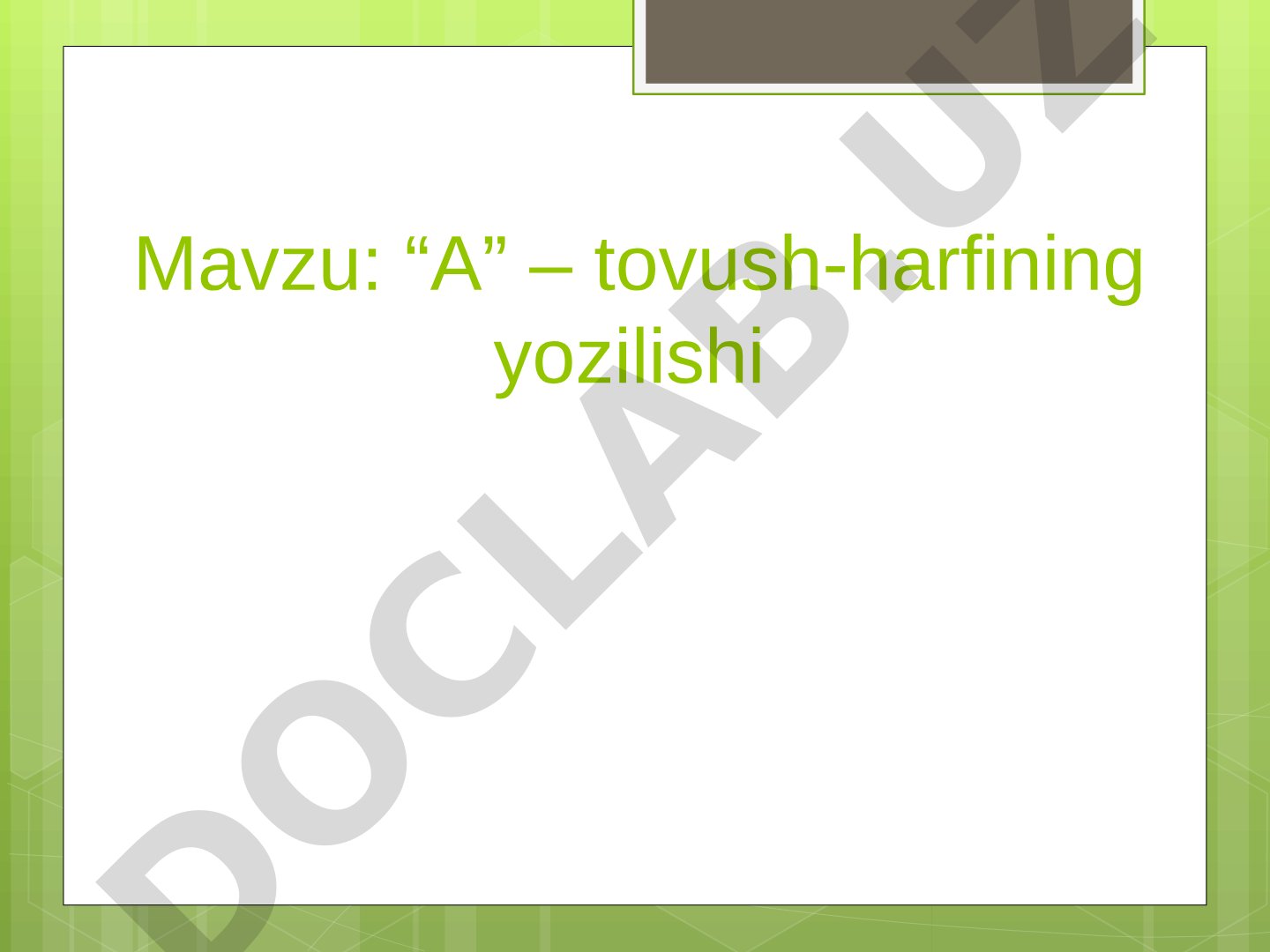 A tovush-harfining yozilishi
