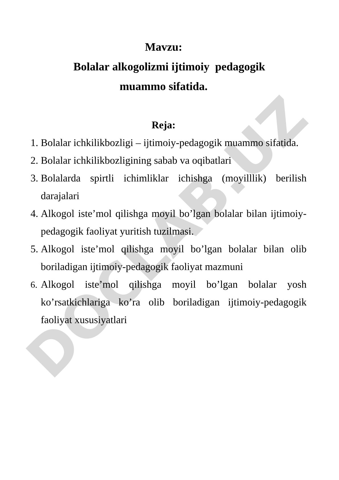 Bolalar alkogolizmi ijtimoiy pedagogik muammo sifatida
