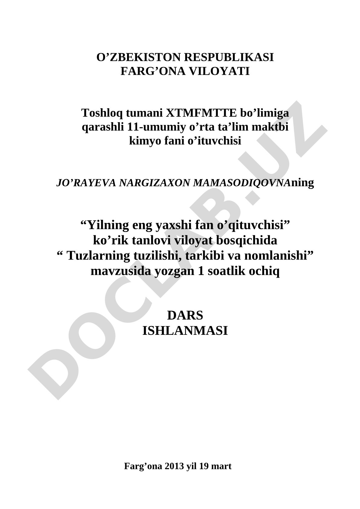Tuzlarning tuzilishi, tarkibi va nomlanishi