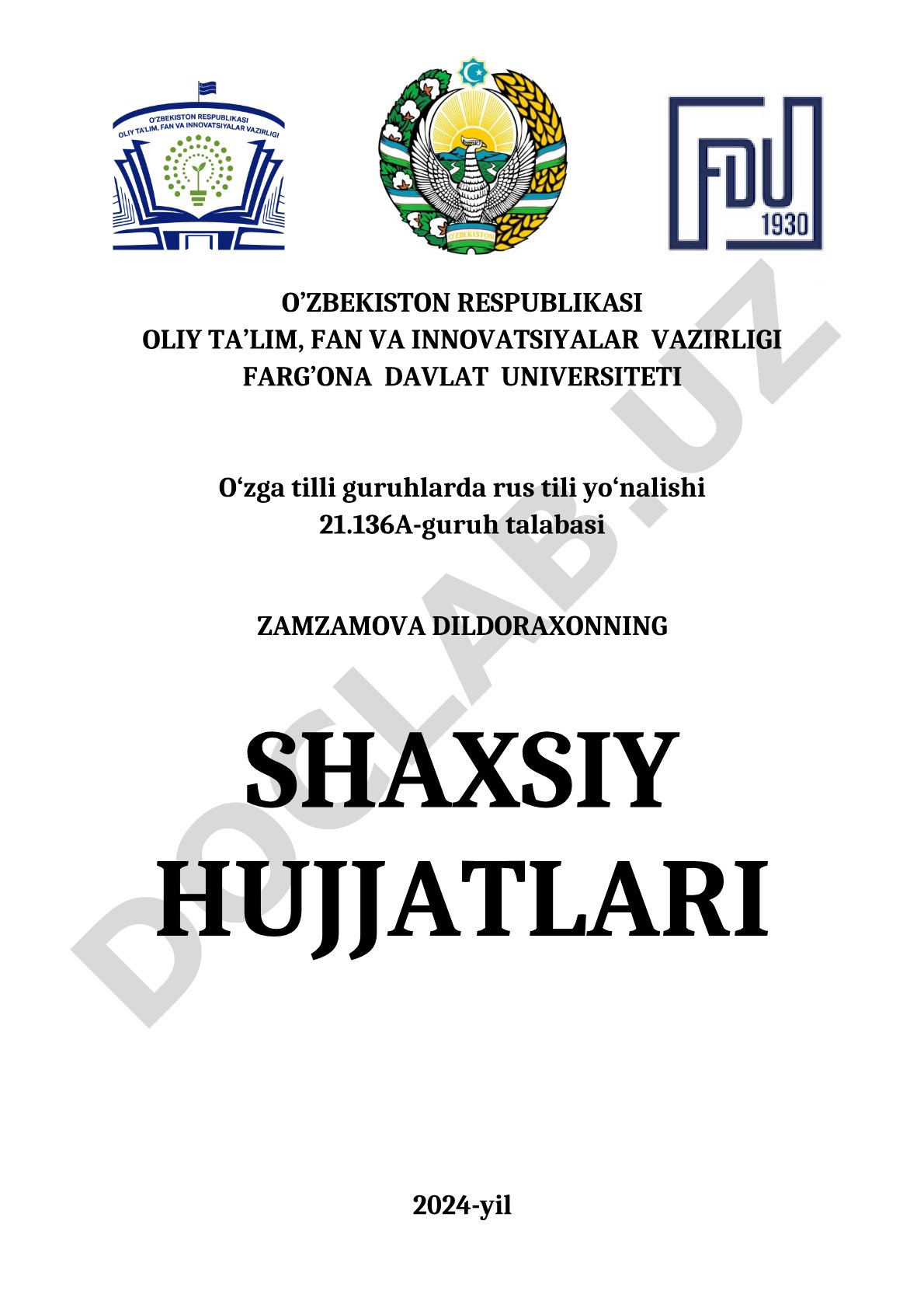Shaxsiy hujjatlar