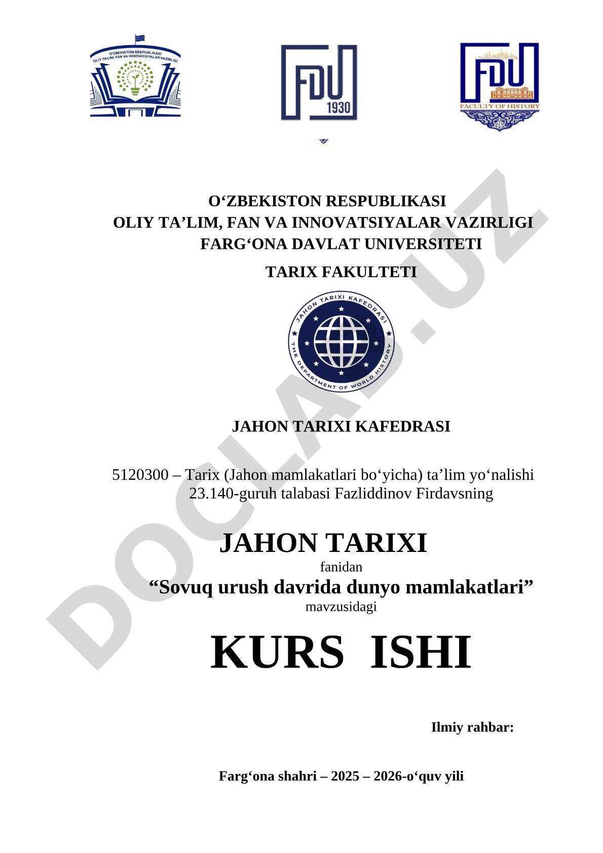 Sovuq urush davrida dunyo mamlakatlari