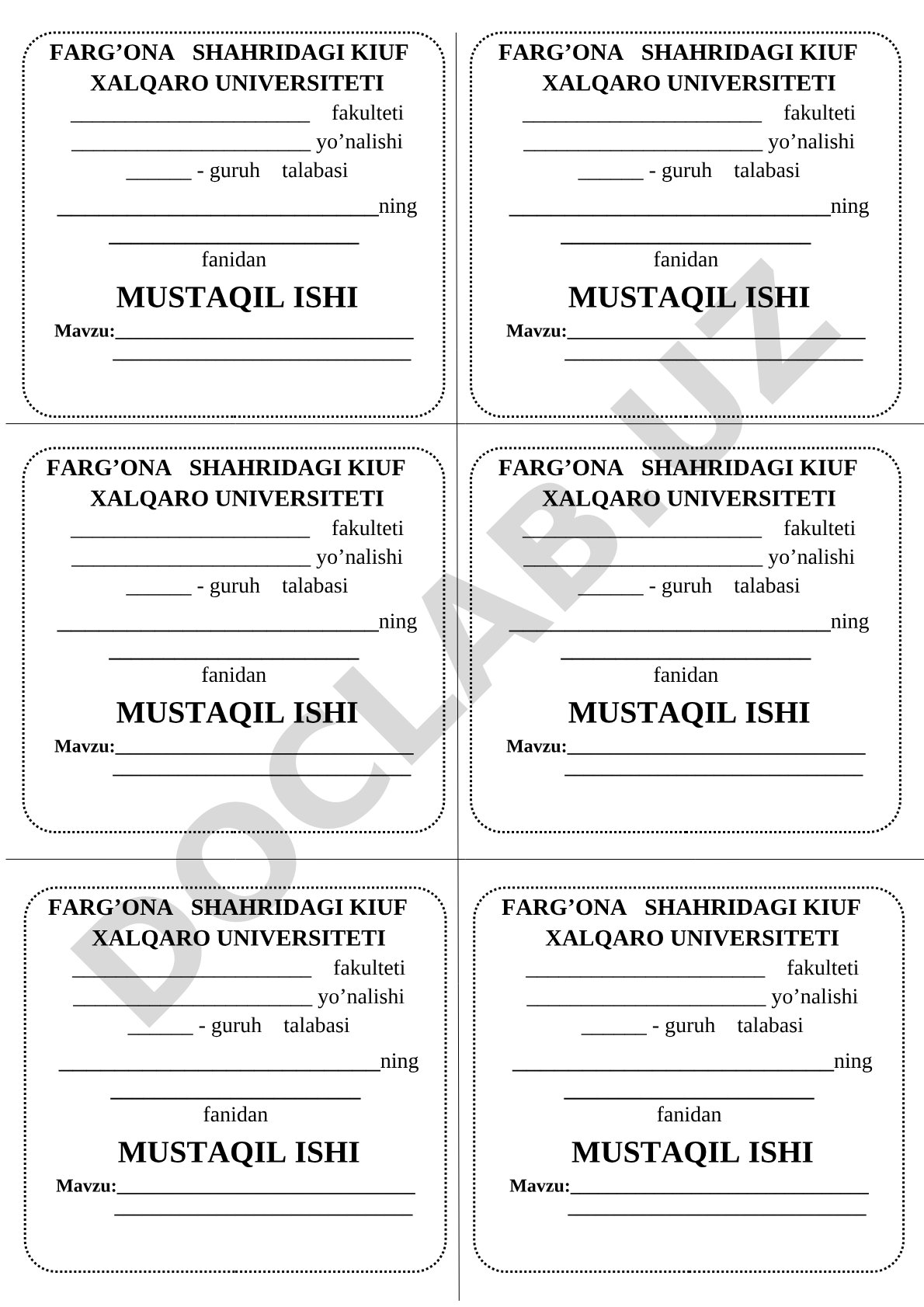Mustaqil ish