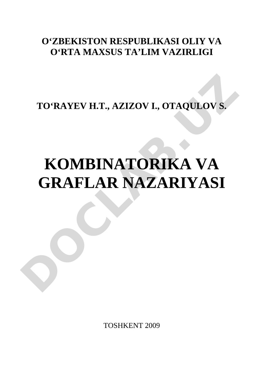 Kombinatorika va graflar nazariyasi