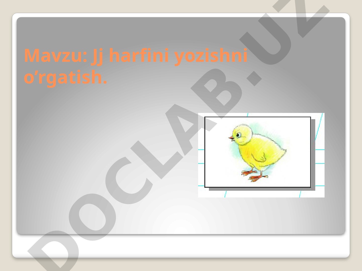 Jj harfini yozishni o'rgatish