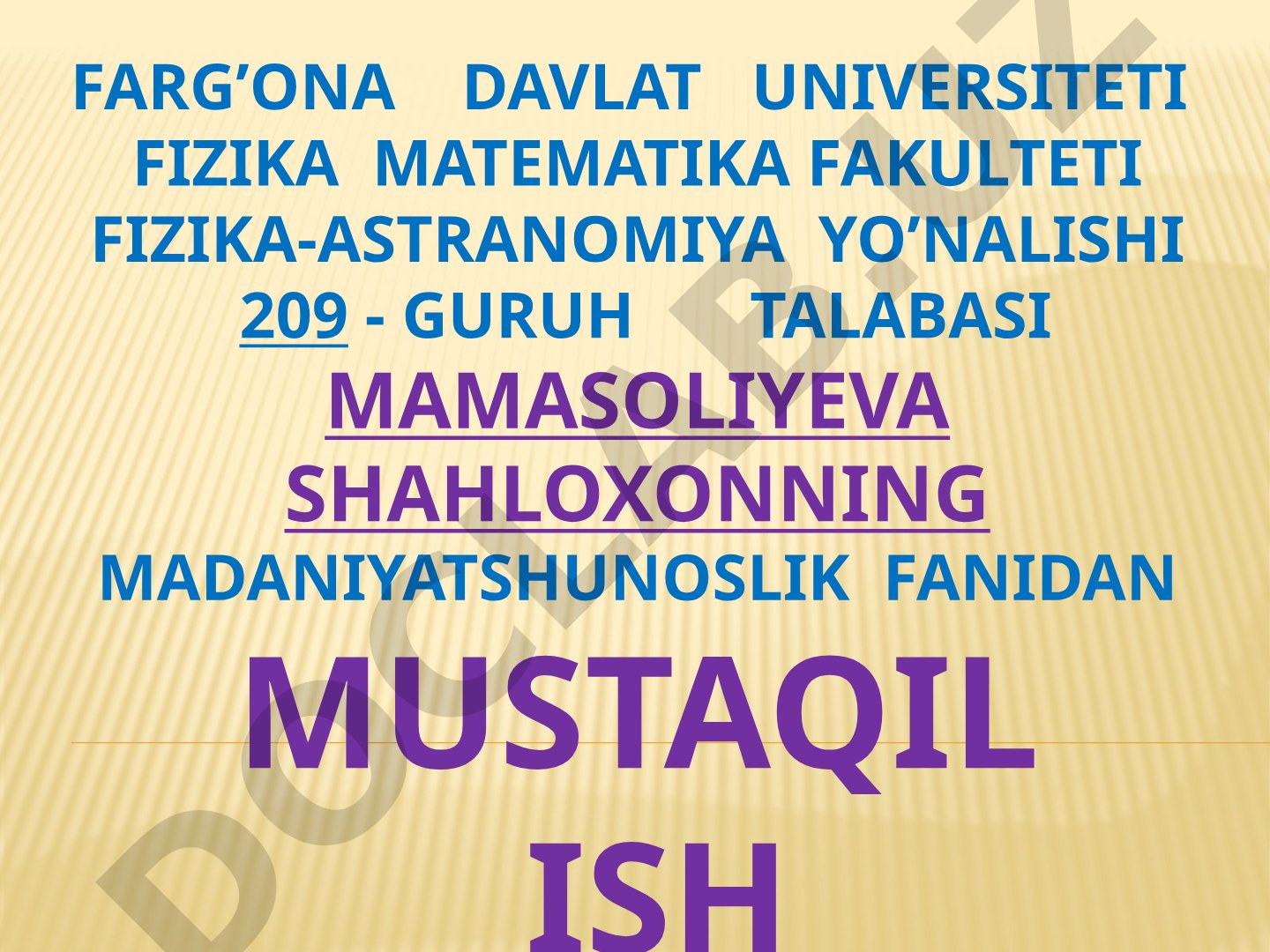 Madaniyat Rivojlanishining Asosiy Qonuniyatlari