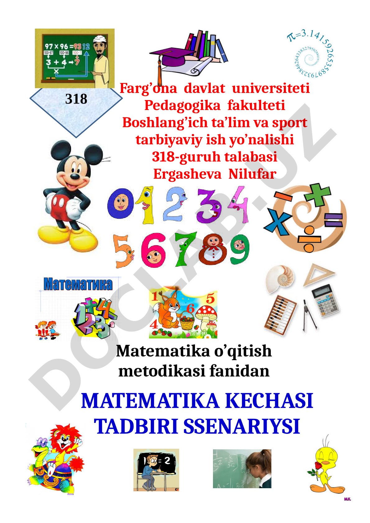 Matematika kechasi tadbiri ssenariysi