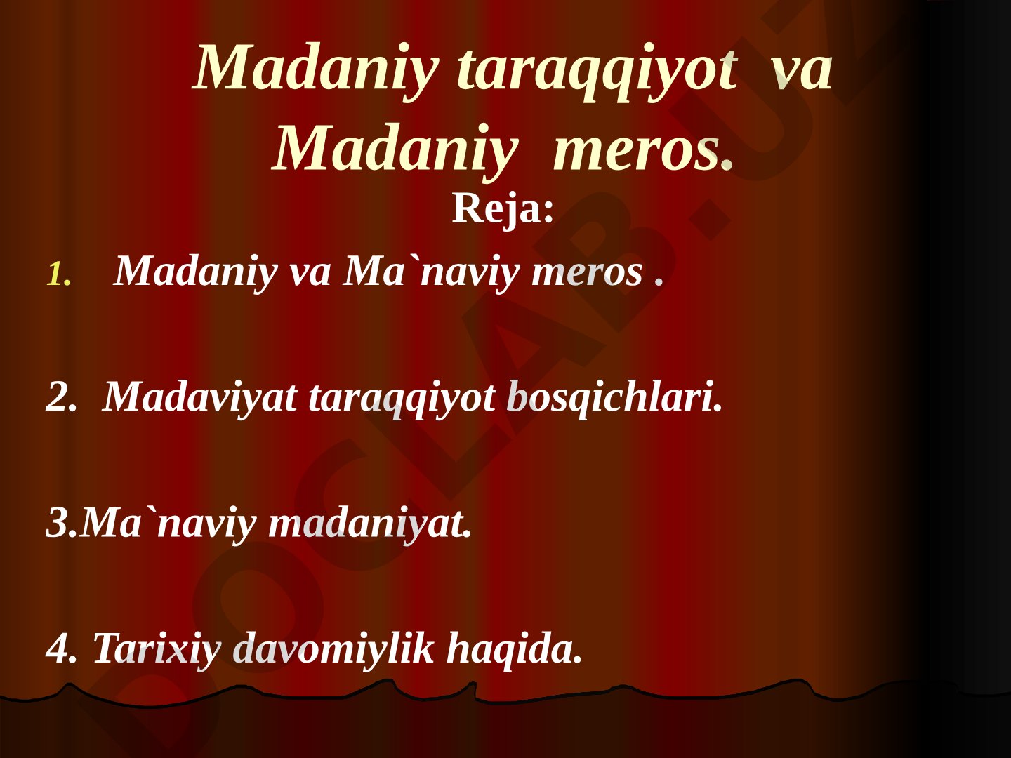 Madaniy taraqqiyot va Madaniy meros