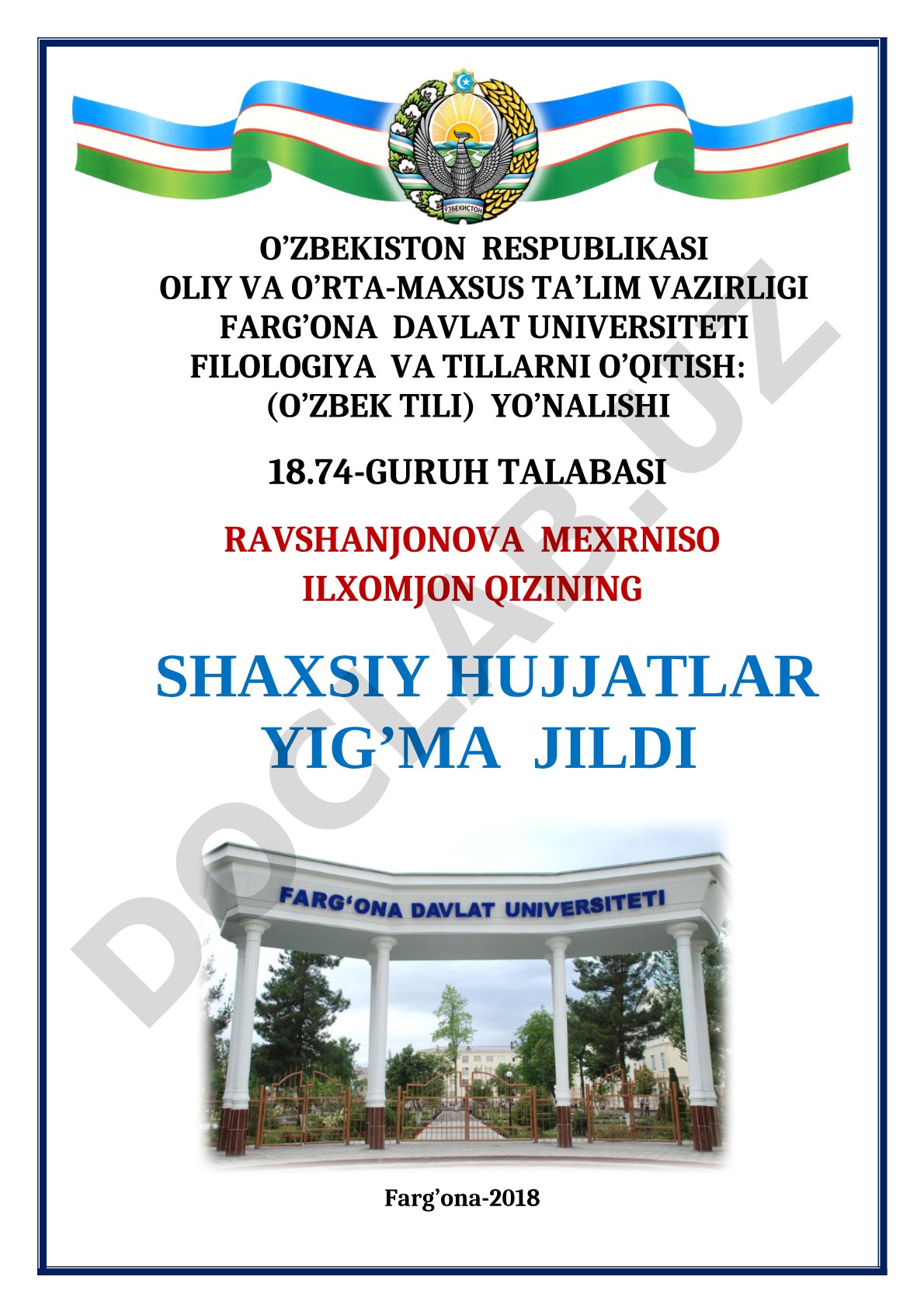 Shaxsiy hujjatlar yig'ma jildi