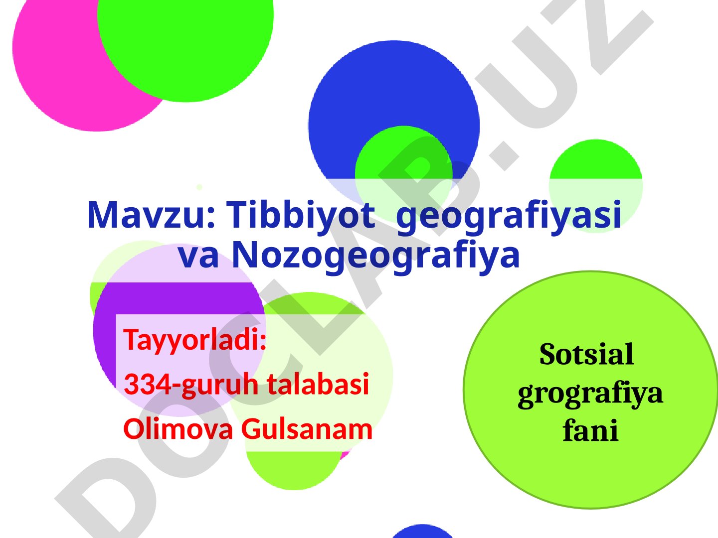 Tibbiyot geografiyasi va Nozogeografiya