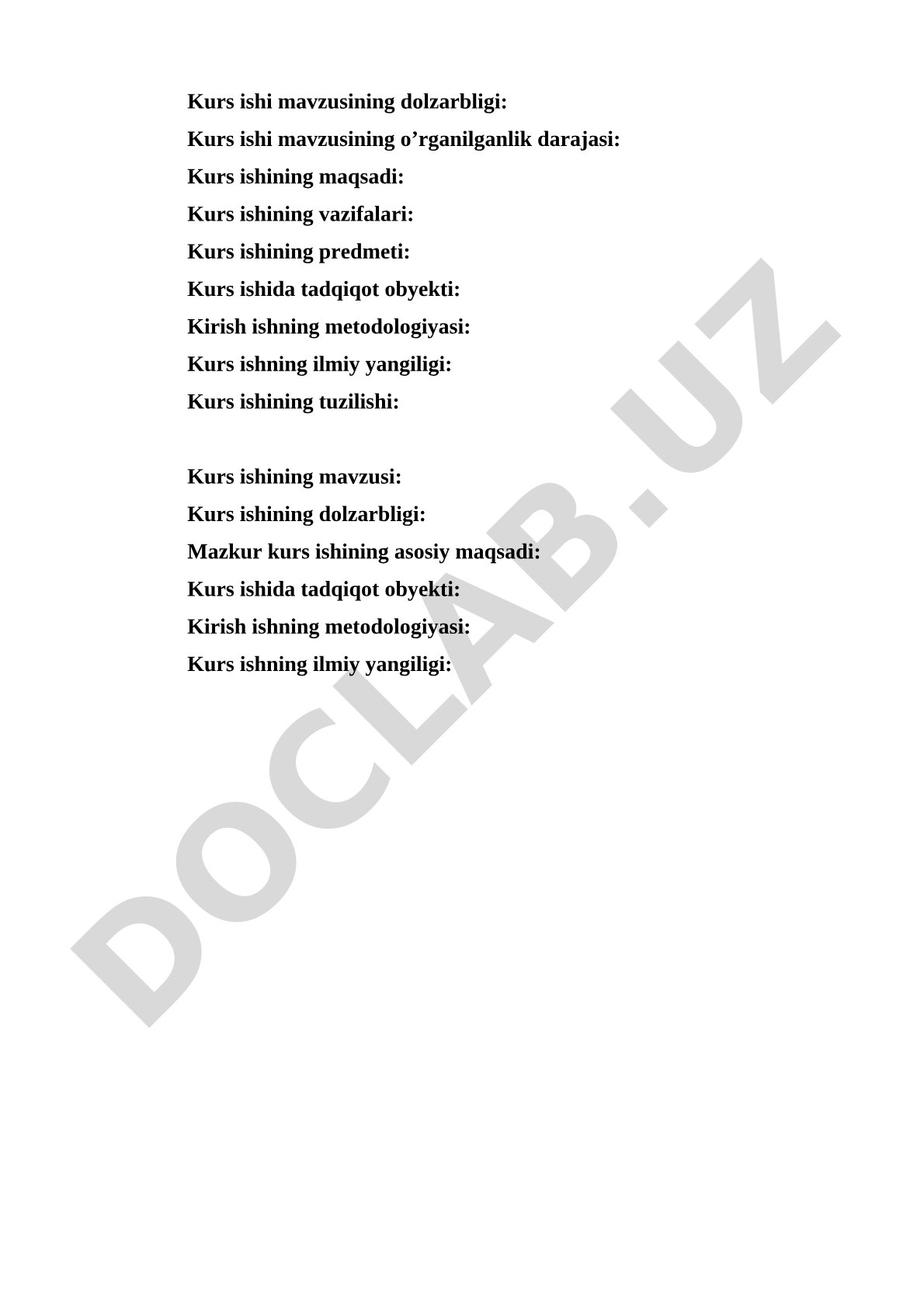 Kurs ishi mavzusining dolzarbligi va tadqiqot metodologiyasi