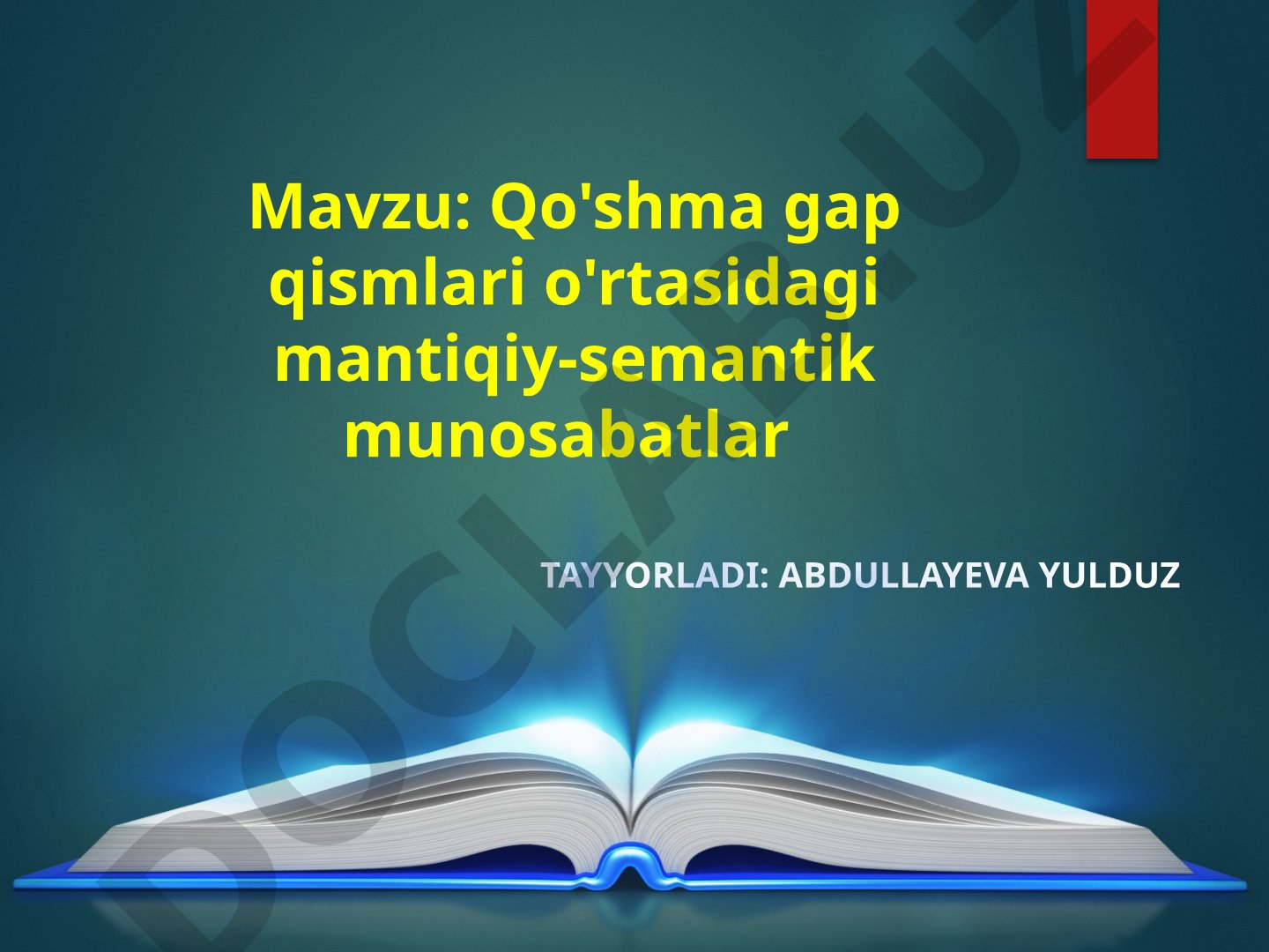 Qo'shma gap qismlari o'rtasidagi mantiqiy-semantik munosabatlar