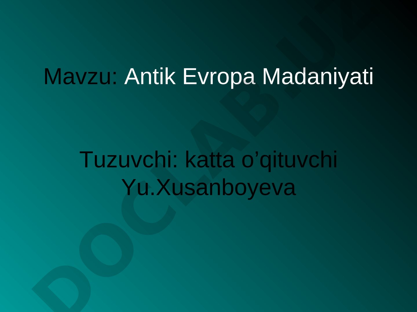 Antik Evropa Madaniyati