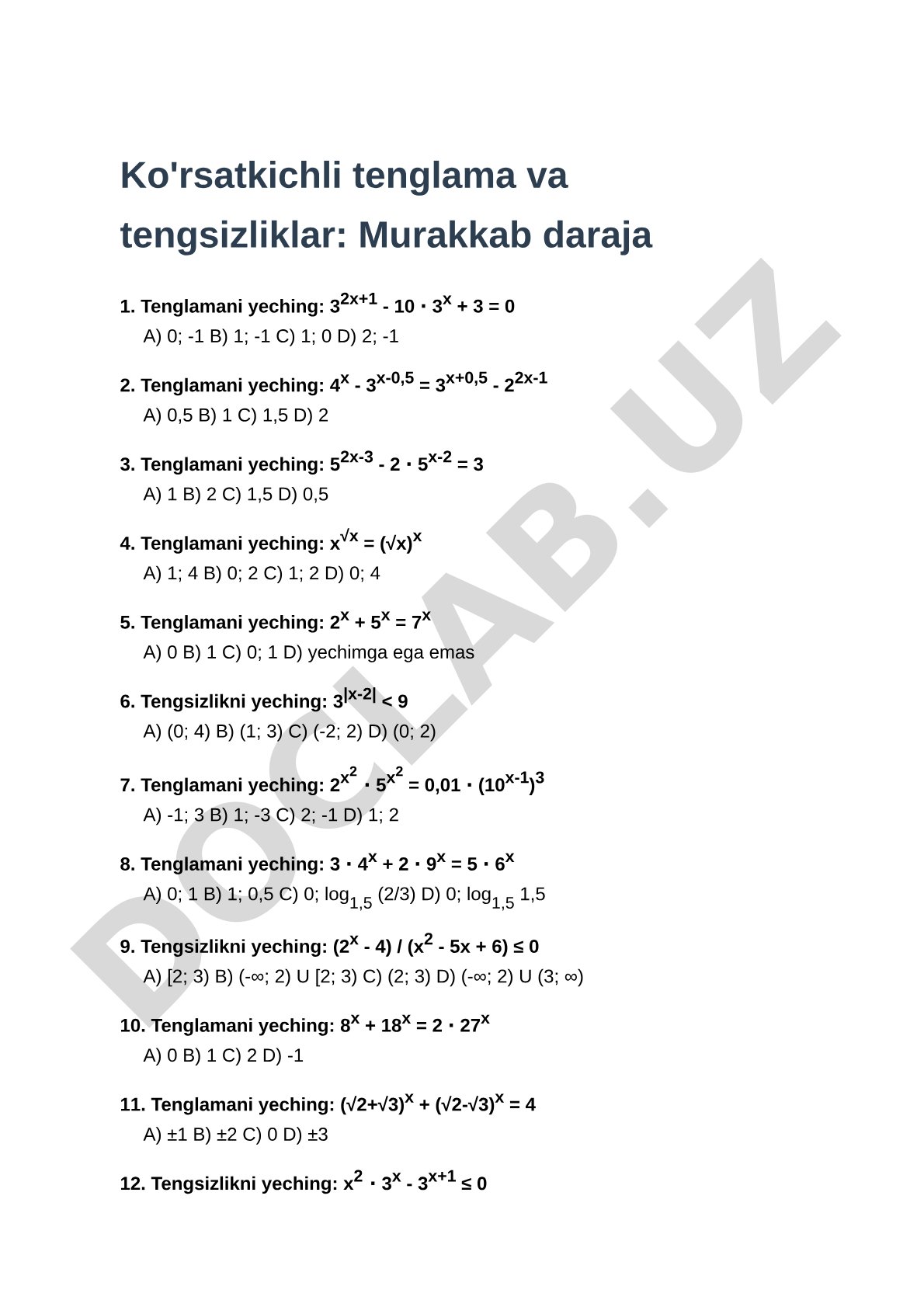 matematika test