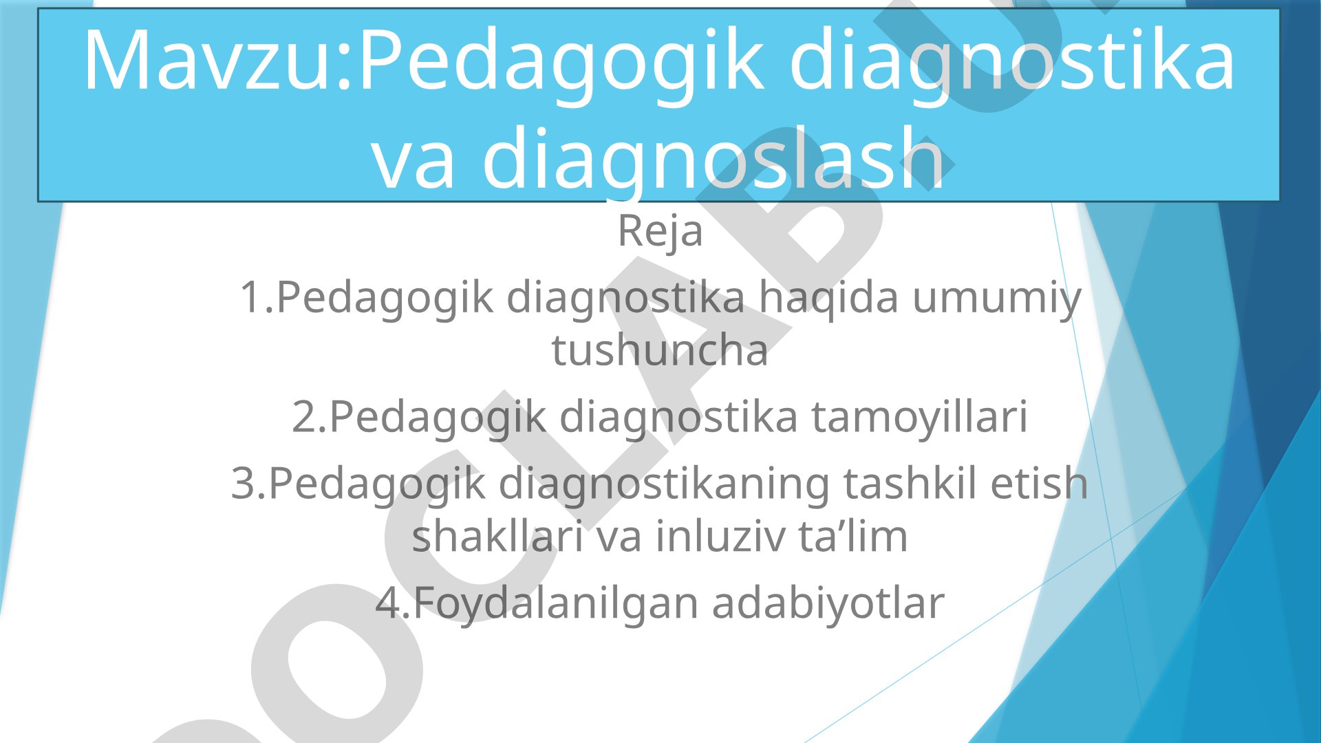 Pedagogik diagnostika va diagnoslash