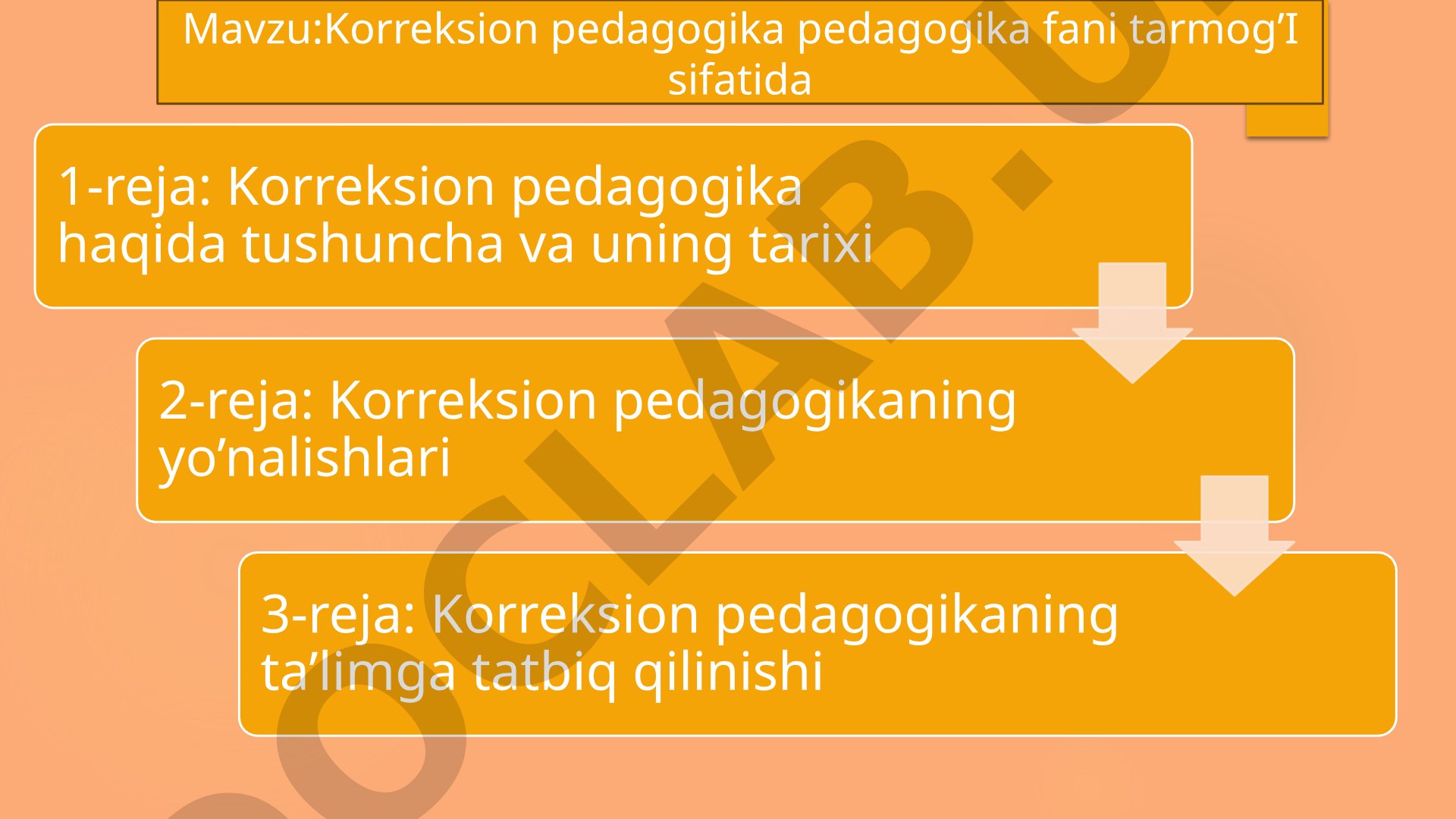 Korreksion pedagogika pedagogika fani tarmog'i sifatida